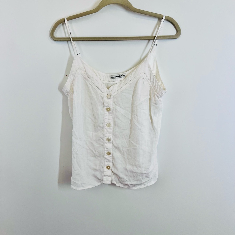 Abercrombie & Fitch White Buttoned Fitted Camisole